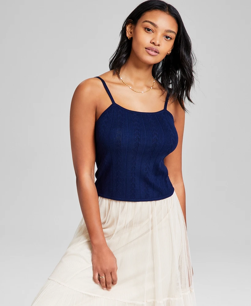 And Now This Women's Scoop-Neck Pointelle Tank Top, Exclusively at Macy's