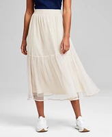 And Now This Women's Pull-On Tiered Tulle Midi Skirt, Exclusively at Macy's