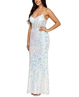 Say Yes Juniors' Sequin Scoop-Neck Gown, Created for Macy's