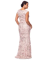 Xscape Women's Square-Neck Sleeveless Lace Gown