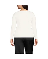 Lands' End Plus Long Sleeve Rib Square Neck Tee