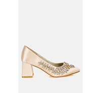 London Rag Abatina Satin Diamante Embellished Pumps