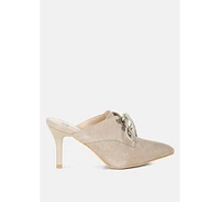 Rag & Co Miladi Suede Stiletto Mules