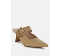 London Rag Onagra Microfiber Pointy Slip-On Mules