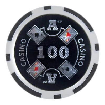 Slickblue Ace Casino Poker Chips (25-Pack) – Clay Composite, $100 Value for High-Stakes Play