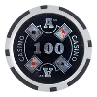 Slickblue Ace Casino Poker Chips (25-Pack) – Clay Composite, $100 Value for High-Stakes Play