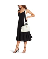 Anne Klein Sculpted Buckle Medium Satchel Bag