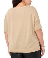 Vince Camuto Plus Size Boat-Neck 3/4-Sleeve Top, Exclusively at Macy's