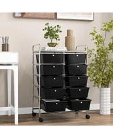 Gouun 10-Drawer Rolling Storage Cart