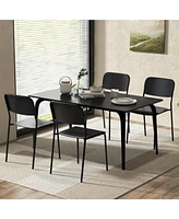 Gouun Modern Dining Chairs Set of 4 with Tilted Backrest and Sturdy Metal Legs