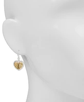 Patricia Nash Two-Tone Textured Heart Drop Earrings