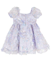 Rare Editions Baby Girls Ombre Sequin and 3D Flower Social Dress