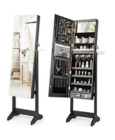 Gouun Freestanding Jewelry Cabinet with Full Length Hd Mirror