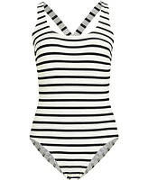 Lands' End Women's Petite Tugless X-Back One Piece Swimsuit