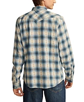 Lucky Brand Men's Plaid Dobby Western Long Sleeve Shirt