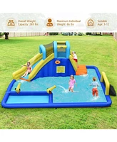 Gymax Inflatable Water Slide Bounce House Climbing Wall without Blower