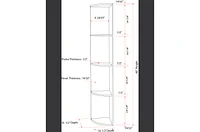 Kings Brand Furniture Harlice 4-Shelf Corner Bookcase