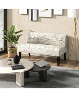 Gouun Living Room Wooden Leg Armless Loveseat Sofa