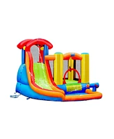 Inolait Inflatable Water Slide Bounce House with Pool and Cannon Without Blower