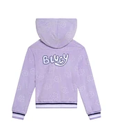 Bluey Toddler Girls Velour Zip Up Hoodie and Jogger Pants Outfit Set