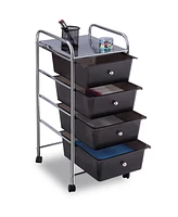 Costway Drawers Metal Rolling Storage Cart Scrapbook Supply & Paper Home Office