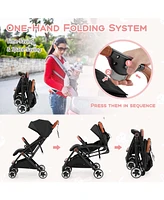 Costway Lightweight Baby Stroller Aluminium Frame with Net for Travel