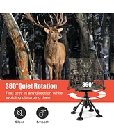 Costway Swivel Hunting Chair with 4 360° Adjustable Legs Folding Silent Swivel Blind Chair Camouflage