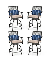 Gouun Set of 2 Outdoor Bar Height Chair with Soft Cushions