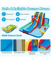 Gouun Inflatable Water Slide Water Park with Long Slide and Splash Pools and Ball Pit without Blower