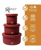 Lidded Bowls 3 pk Set: Speckled Red - 10, 20, 30 oz
