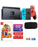 Nintendo Switch with MarioKart 8 Bundle in Neon with Mario Rpg & Accessories