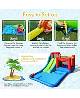 Gouun Inflatable Water Slide with Ocean Balls for Kids without Blower