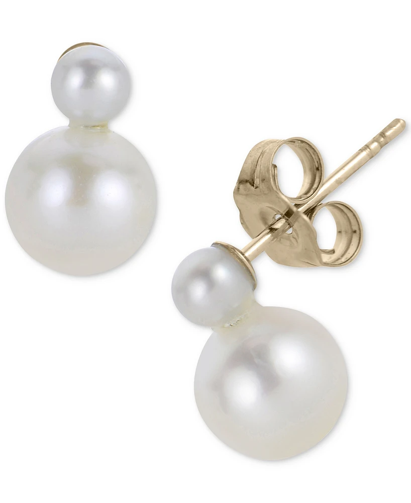 Macy's Cultured Freshwater Pearl (4mm 8mm) Earrings in 10k Yellow Gold