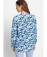 Olsen Women's Bubble Print Tunic Shirt