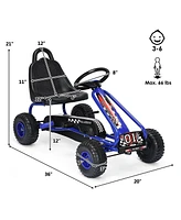 Skonyon 4 Wheel Pedal Powered Ride On Car with Adjustable Seat