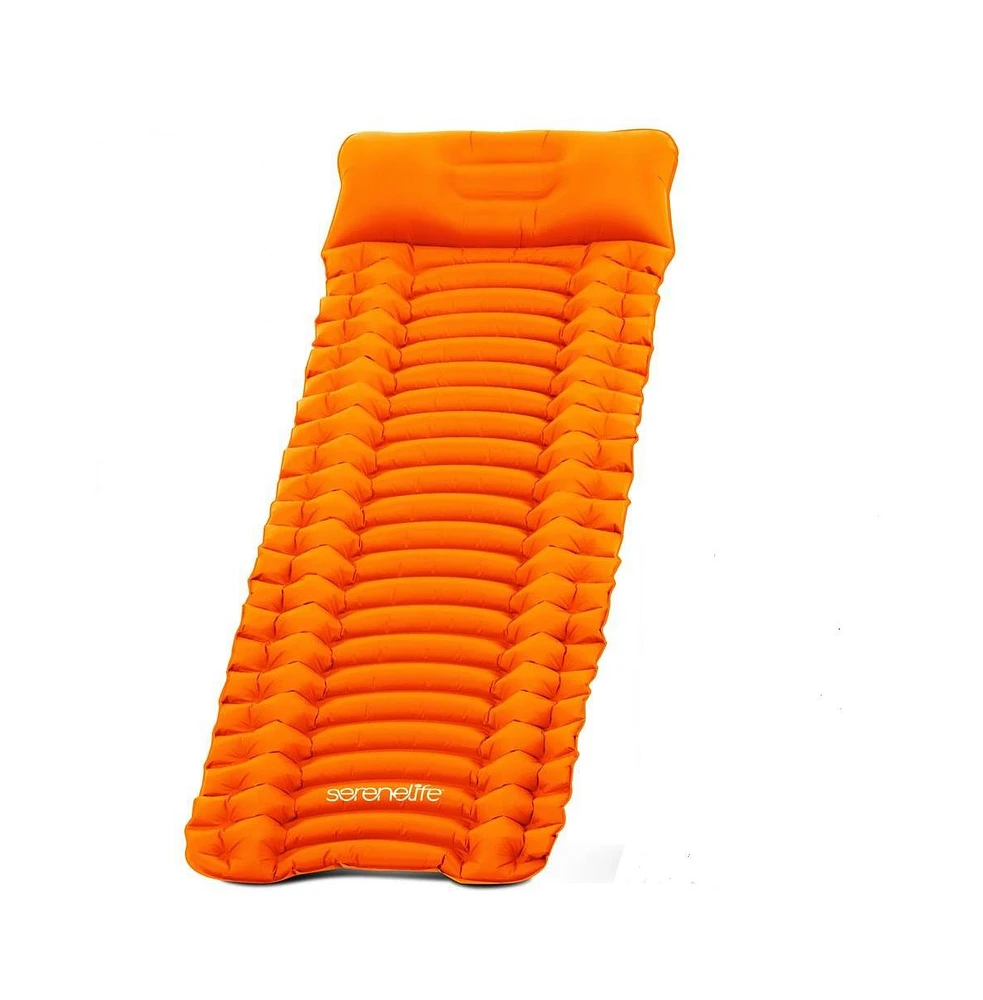 SereneLife Ultralight Sleeping Pad with Carrying Bag, Compact & Lightweight, Orange