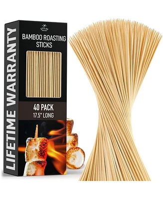 Zulay Kitchen Bamboo Marshmallow Roasting Sticks 17.5 inch - 40 Pack