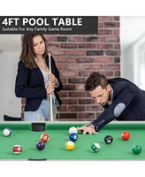 Sugift Mini Pool Table, Compact Billiard Game Table w/Balls, Cues & Accessories for Game Room or Living Room