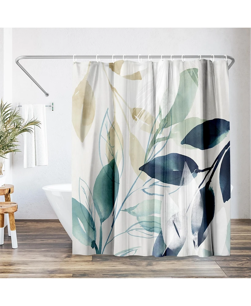 Americanflat 71x74 Green Sleeves Shower Curtain - 100% Polyester Shower Curtain