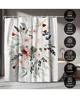 Americanflat 71x74 Loose Bouquet Shower Curtain - 100% Polyester Shower Curtain