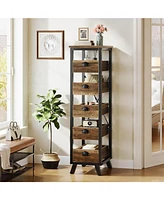 Tribesigns Tall Narrow Dresser, Small Wood Thin Chest of 5 Drawers, Vertical Dressers & Chests of Drawers Storage Organizer for Bedroom, Living Room,