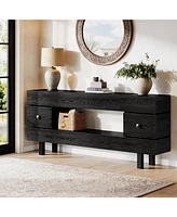 Tribesigns 70.87" Console Table with Storage Drawers, Farmhouse 2-Tier Entryway Table for Entrance with Display Shelf, Extra Long Sofa Table Tv Stand