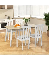 Gouun Dining Chair Set of 2 Upholstered Wooden Kitchen Chairs with Padded Seat and Rubber Wood Frame