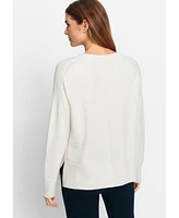 Olsen Women's Solid Melange Sweater