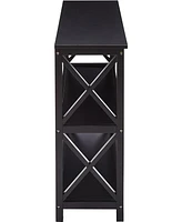 Kings Brand Furniture Aria Console Table with Shelves, Black