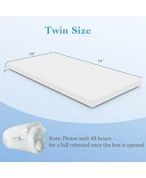 Gouun 3 Inch Gel-Infused Memory Foam Mattress Topper with Removable Cover-Twin Size