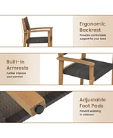 Gouun Set of 2 Stackable Outdoor Wicker Dining Chair
