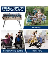 Sugift 48in Game Room Size Folding Foosball Table, Foldable Space Saving Table Soccer Game with 2 Balls