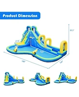 Gouun Inflatable Water Slide Kids Bounce House with Water Cannons and Hose Without Blower