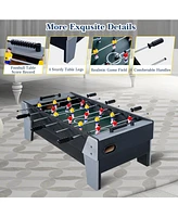 Sugift 42in Foosball Coffee Table, Soccer Game Table with Tempered Glass, Modern Multi Arcade Game Table with 2 Balls
